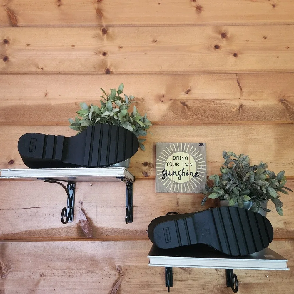 NWT Cool Planet Steve Madden Marsh Boots Black Sustainable Platform Wedge Lug 9M
